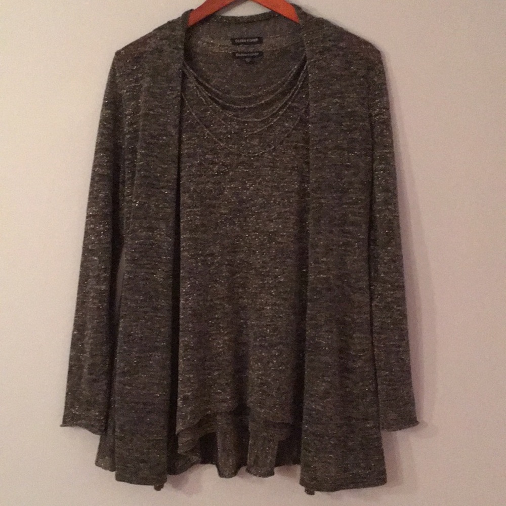 2 piece Eileen Fisher cardigan and sweater set